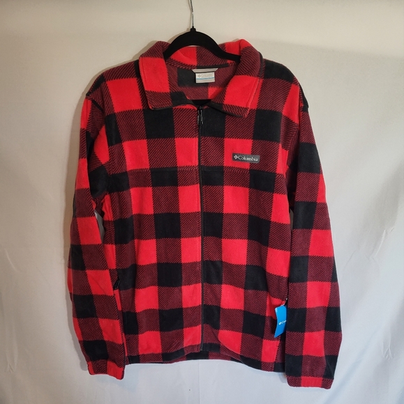 Mens Columbia Steens Mountain Printed Full-Zip Fleece Jacket Bufflo Plaid Print - Picture 2 of 8